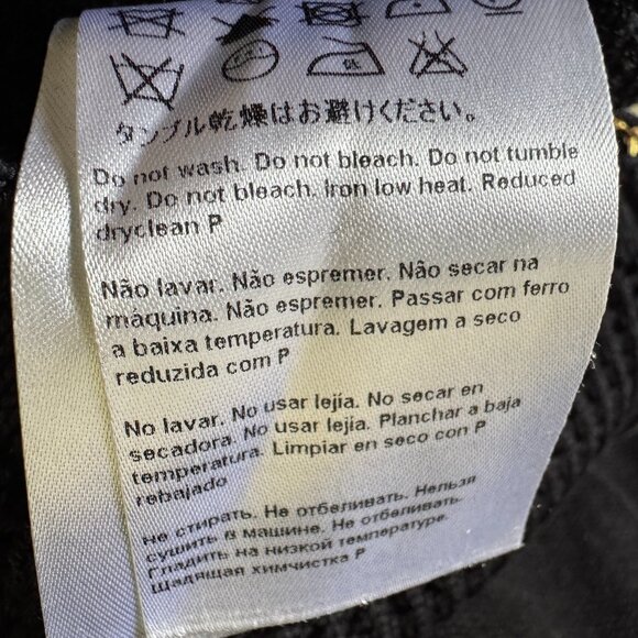 Escada Cardigan Sweater Gold Zipper READ Crochet Open Knit Collar Sleeves Hem - Picture 5 of 16